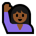 🙋🏾‍♀️ woman raising hand: medium-dark skin tone display on Windows